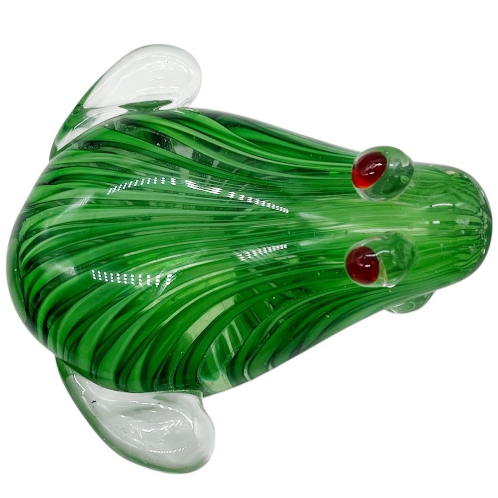 Vtg Murano Style Glass Frog Art Hand Blown MCM Paper Weight Larger 1.8 Ib 5”